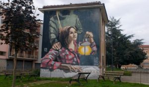 Il murales dal titolo "La luce e la montagna".