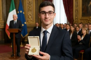 Manuel Pio D'Amato, diciannovenne di Paternopoli premiato al Quirinale come 'Alfiere del Lavoro'